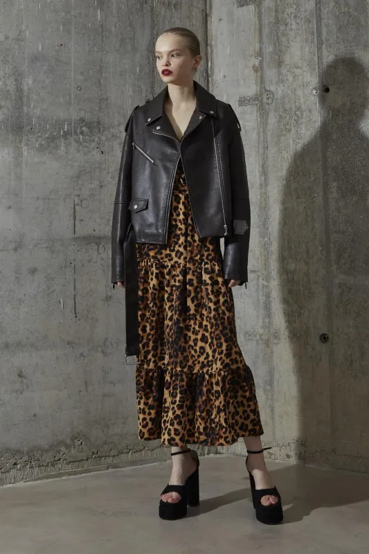 Leopard Wrap Maxi-Dress sold by Glamorous