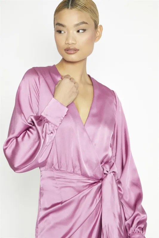 Orchid Wrap Midi-Dress sold by Glamorous