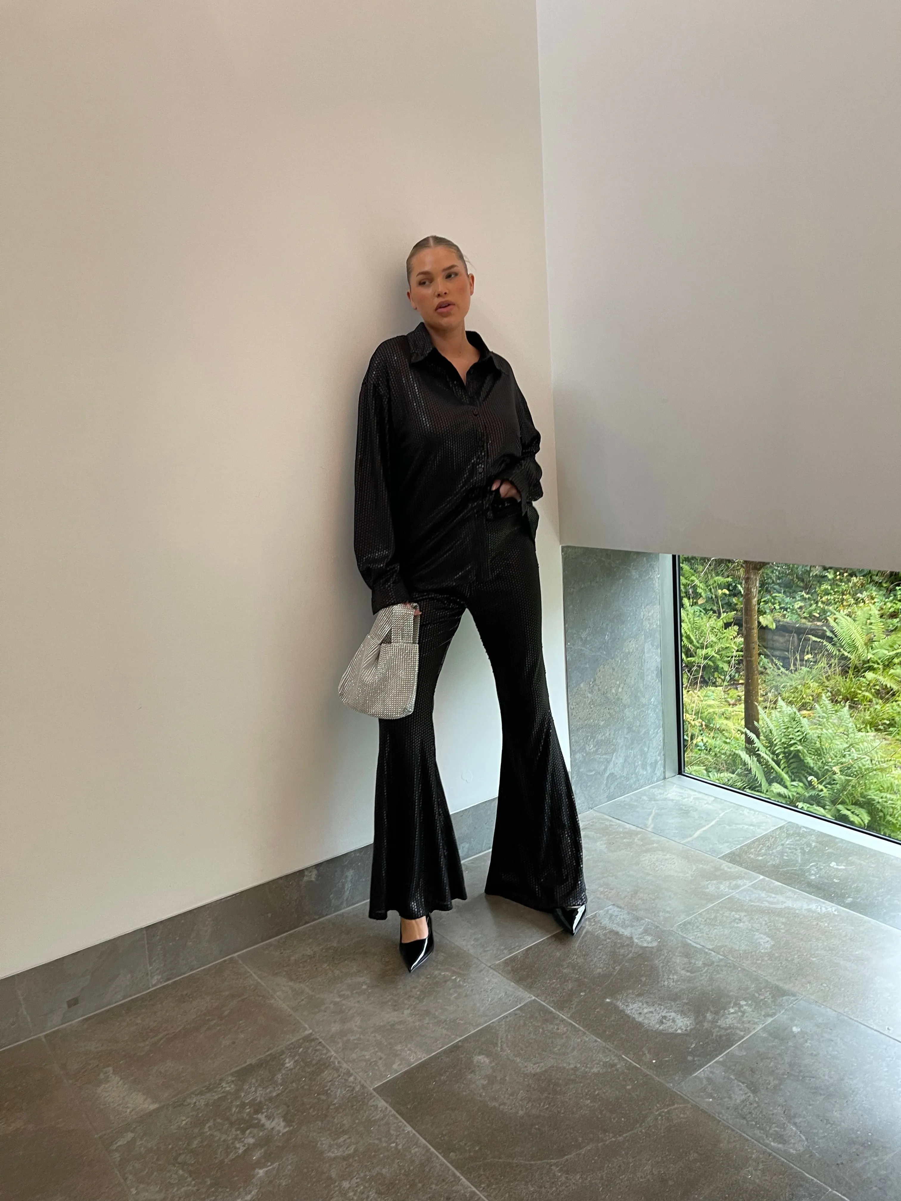 Black Sequin Oversized Shirt sold by Glamorous product image thumbnail 2