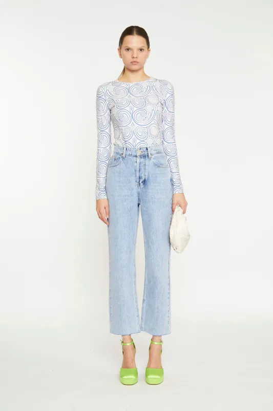 Light Stonewash Straight Leg Jeans made by Glamorous