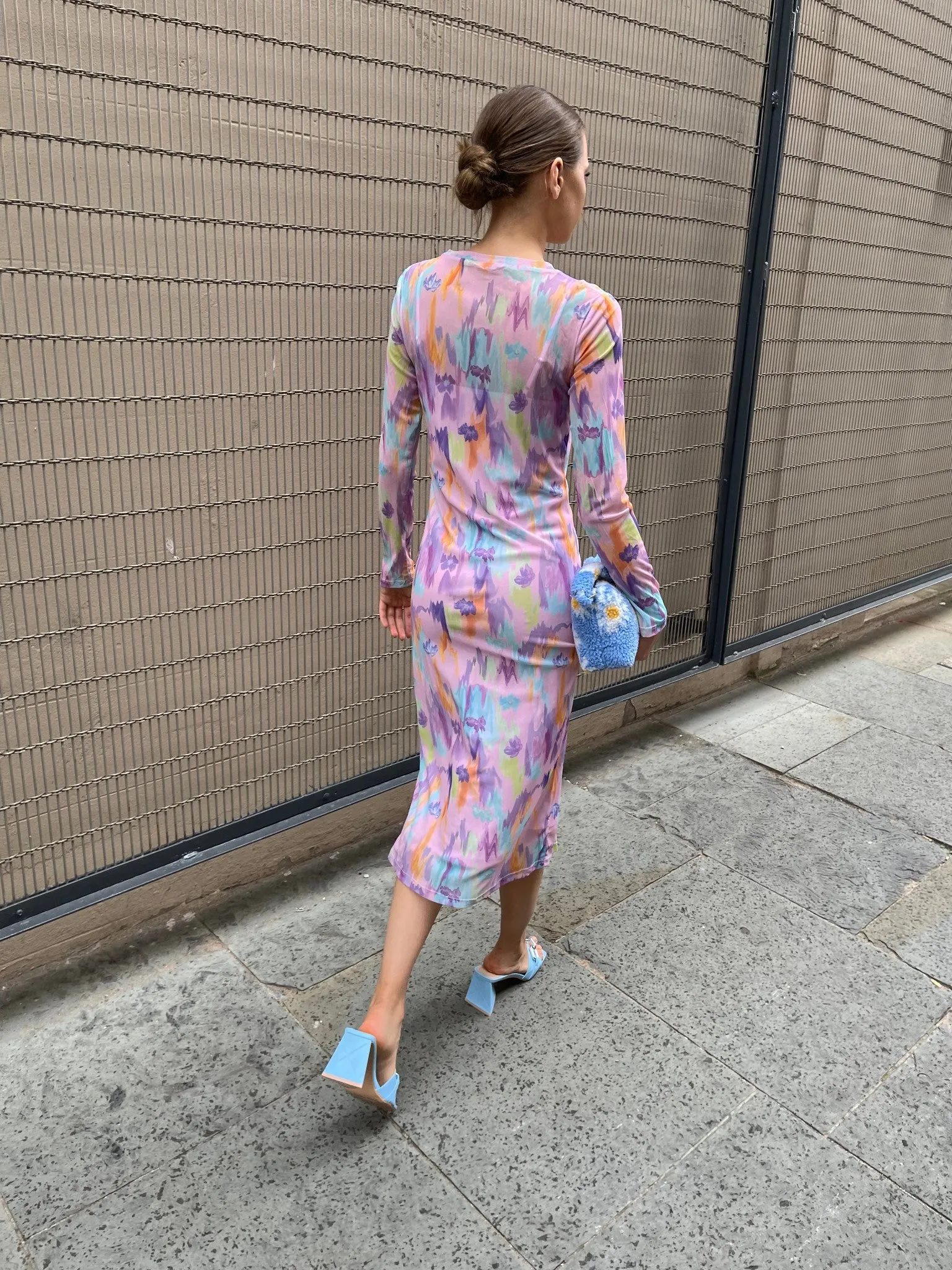 Glamorous womens Multi Blurred Print Midi-Dress sold by Glamorous product image thumbnail 3