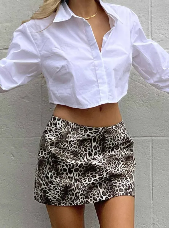 Glamorous Leopard Print PU Mini Skirt made by Glamorous