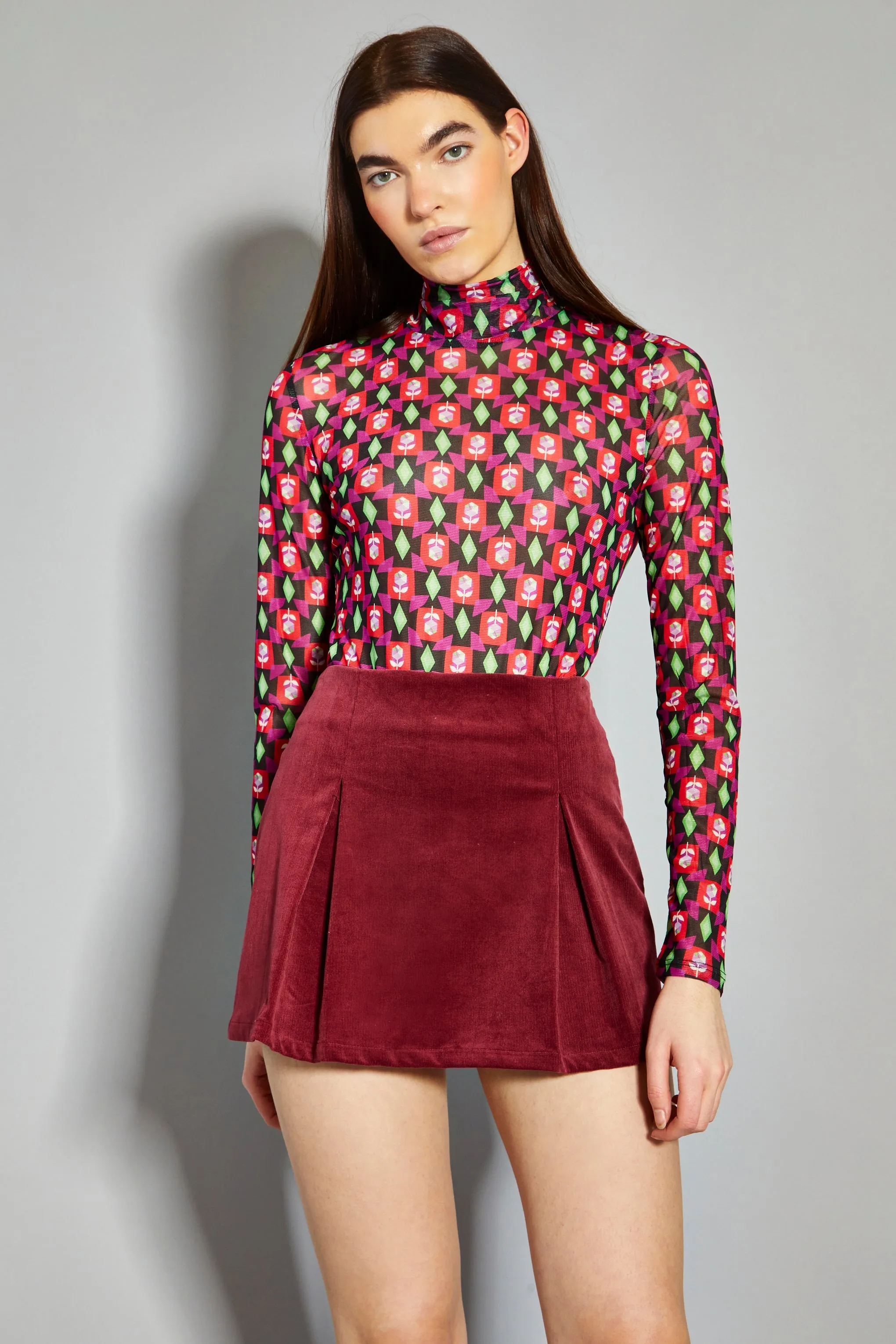 Glamorous Claret Corduroy Mini Skirt sold by Glamorous product image thumbnail 3