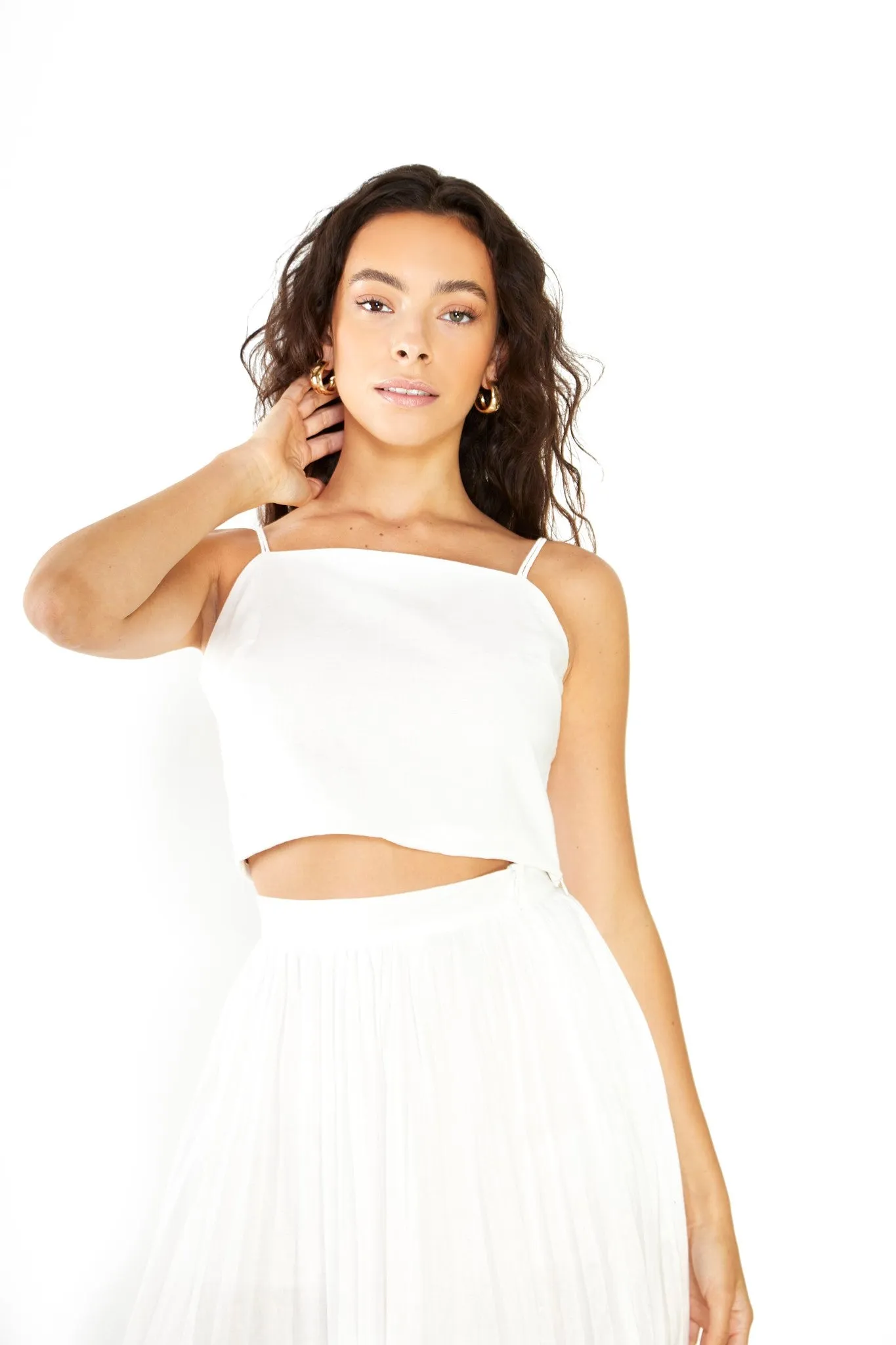 Glamorous Studio White Cotton Double Strap Crop Top sold by Glamorous product image thumbnail 3