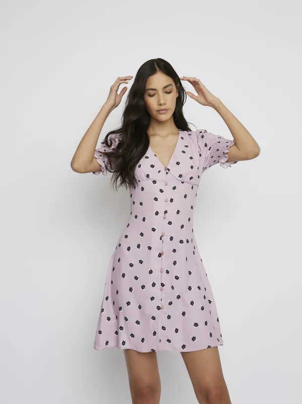 Glamorous Pink Ditsy V-Neck Mini Dress sold by Glamorous