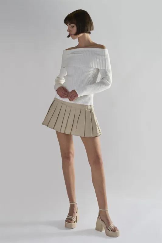 Stone Pleated Mini-Skirt sold by Glamorous