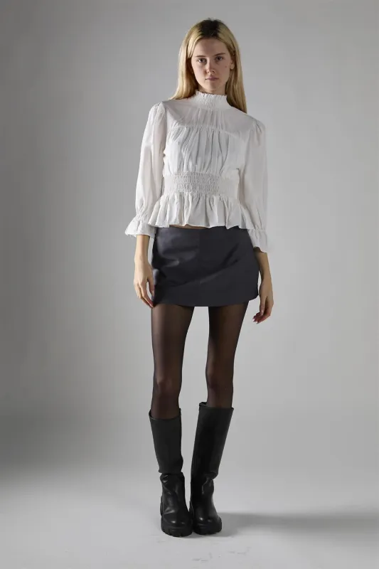 Off White High Neck Crop-Top sold by Glamorous