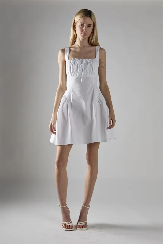 White Square Neckline Mini-Dress made by Glamorous