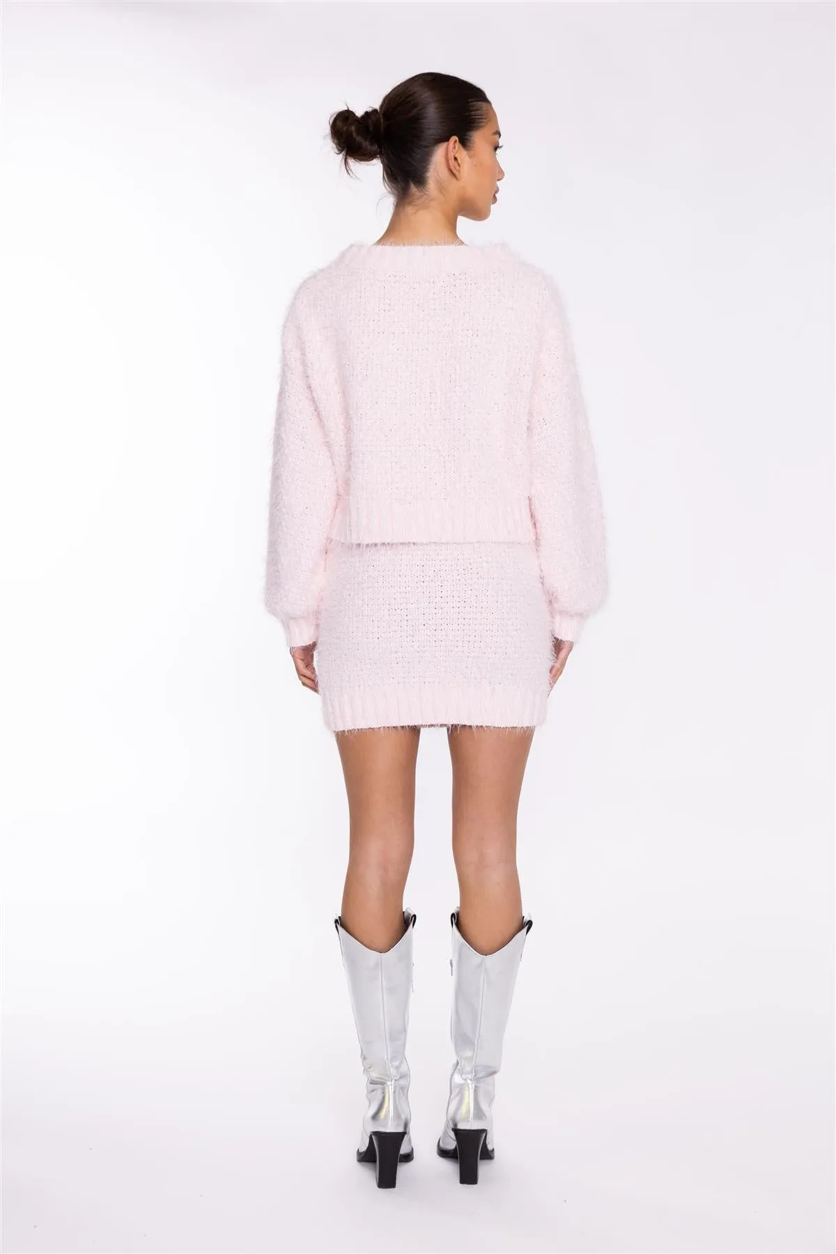 Icy-Pink Cable-Knit Mini-Skirt sold by Glamorous product image thumbnail 2