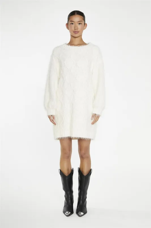 Cream Cable-Knit Jumper Mini-Dress sold by Glamorous