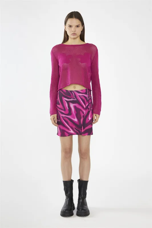 Fuchsia Crochet Long-Sleeve Top made by Glamorous
