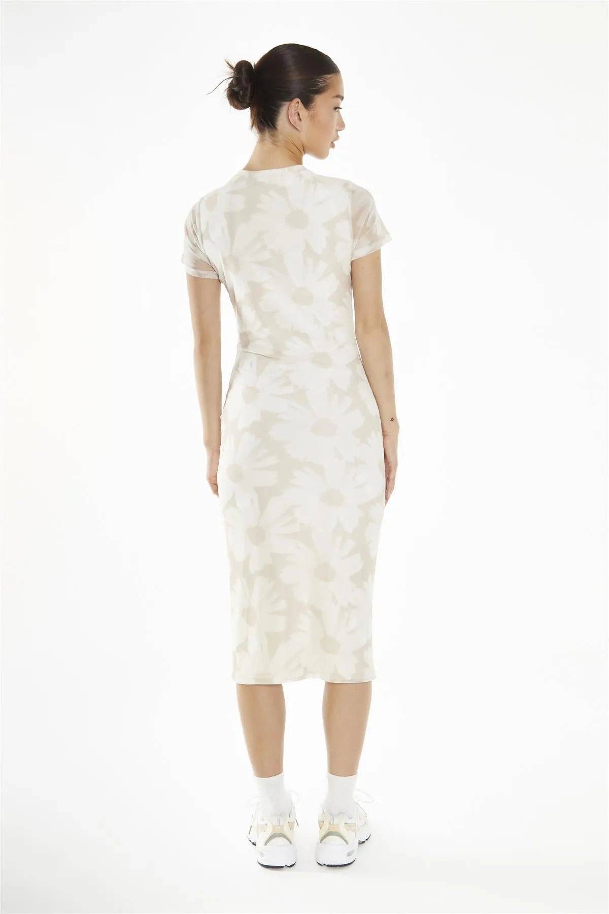 Stone-Sunflower Mesh Bodycon Midi-Dress sold by Glamorous product image thumbnail 2