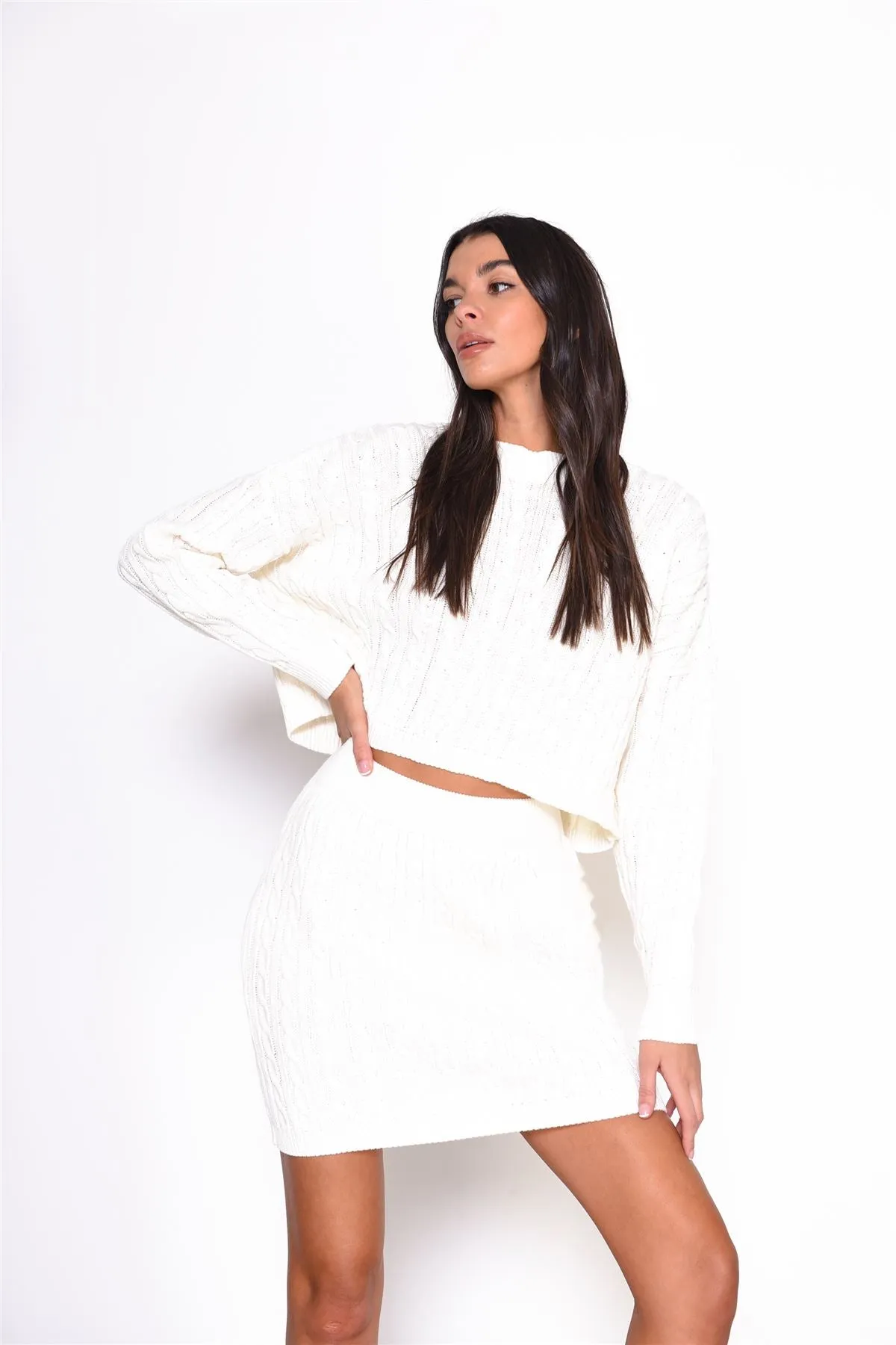 Cream Knitted Jumper sold by Glamorous product image thumbnail 4