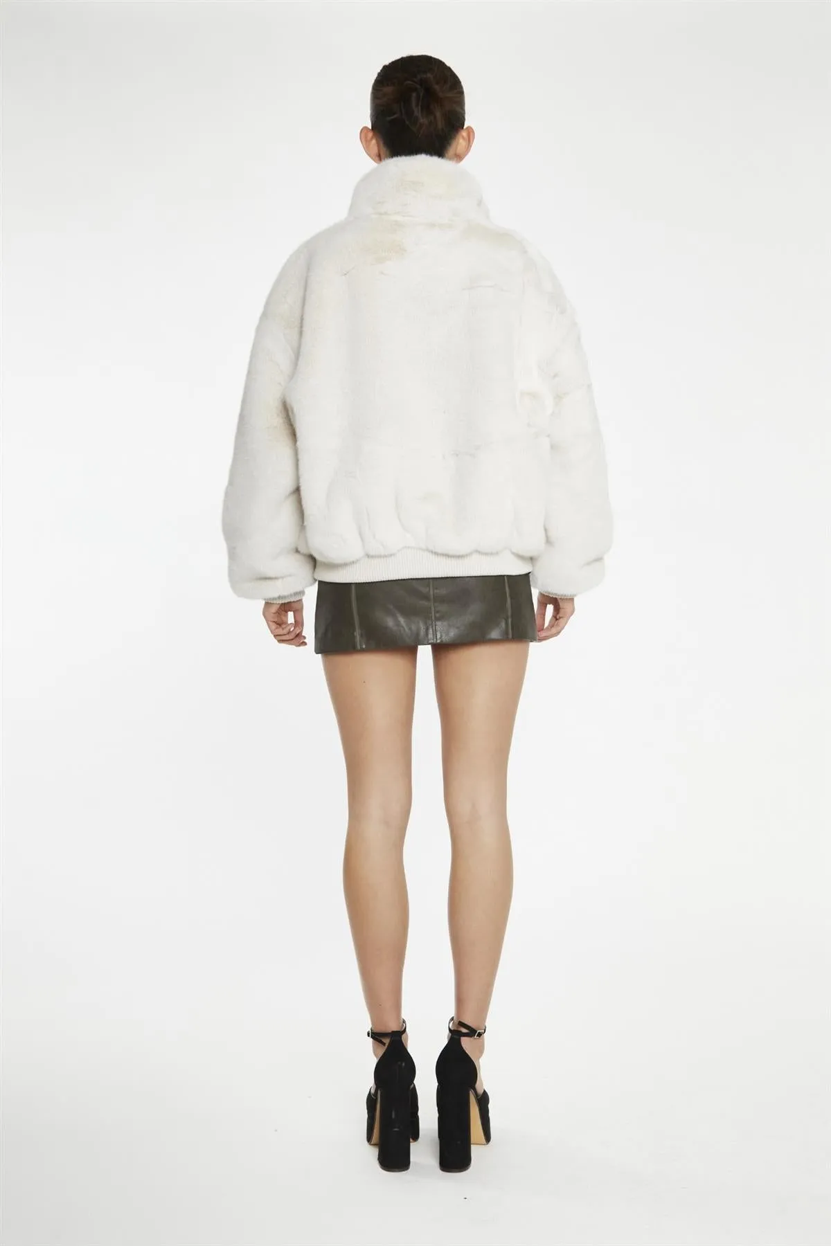 Cream Faux-Fur Bomber-Jacket sold by Glamorous product image thumbnail 2