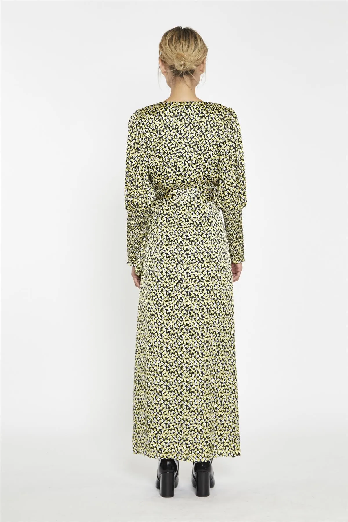 Yellow Splodgy-Floral Wrap Maxi-Dress sold by Glamorous product image thumbnail 3