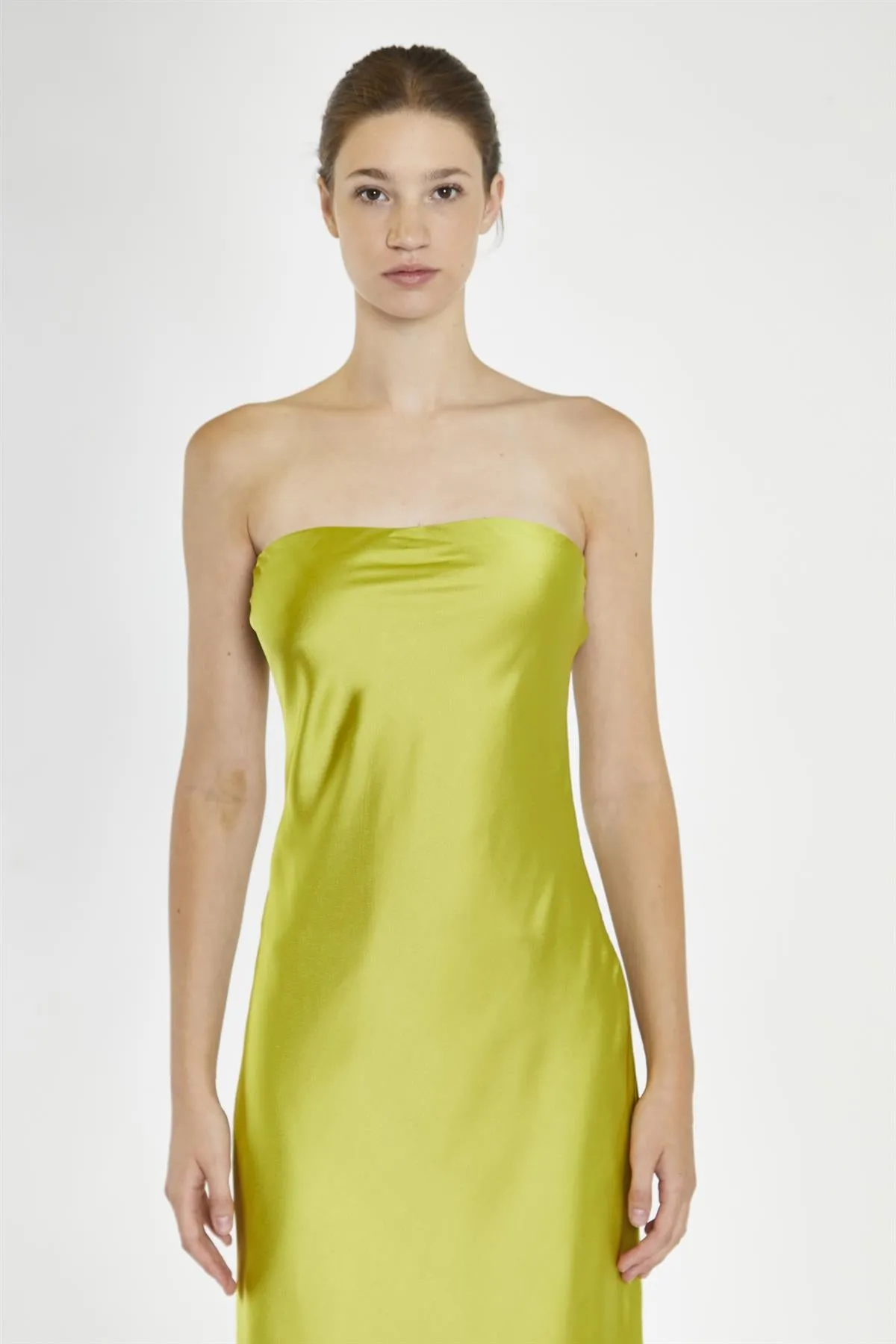 Citrus-Green Strapless Bias-Cut Midaxi-Dress sold by Glamorous product image thumbnail 2