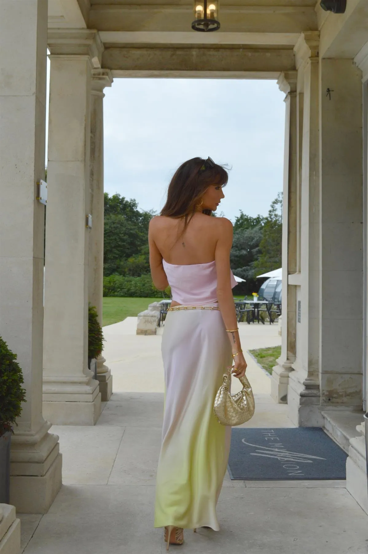 Green-Pink Ombre Bias-Cut Midi-Skirt sold by Glamorous product image thumbnail 2