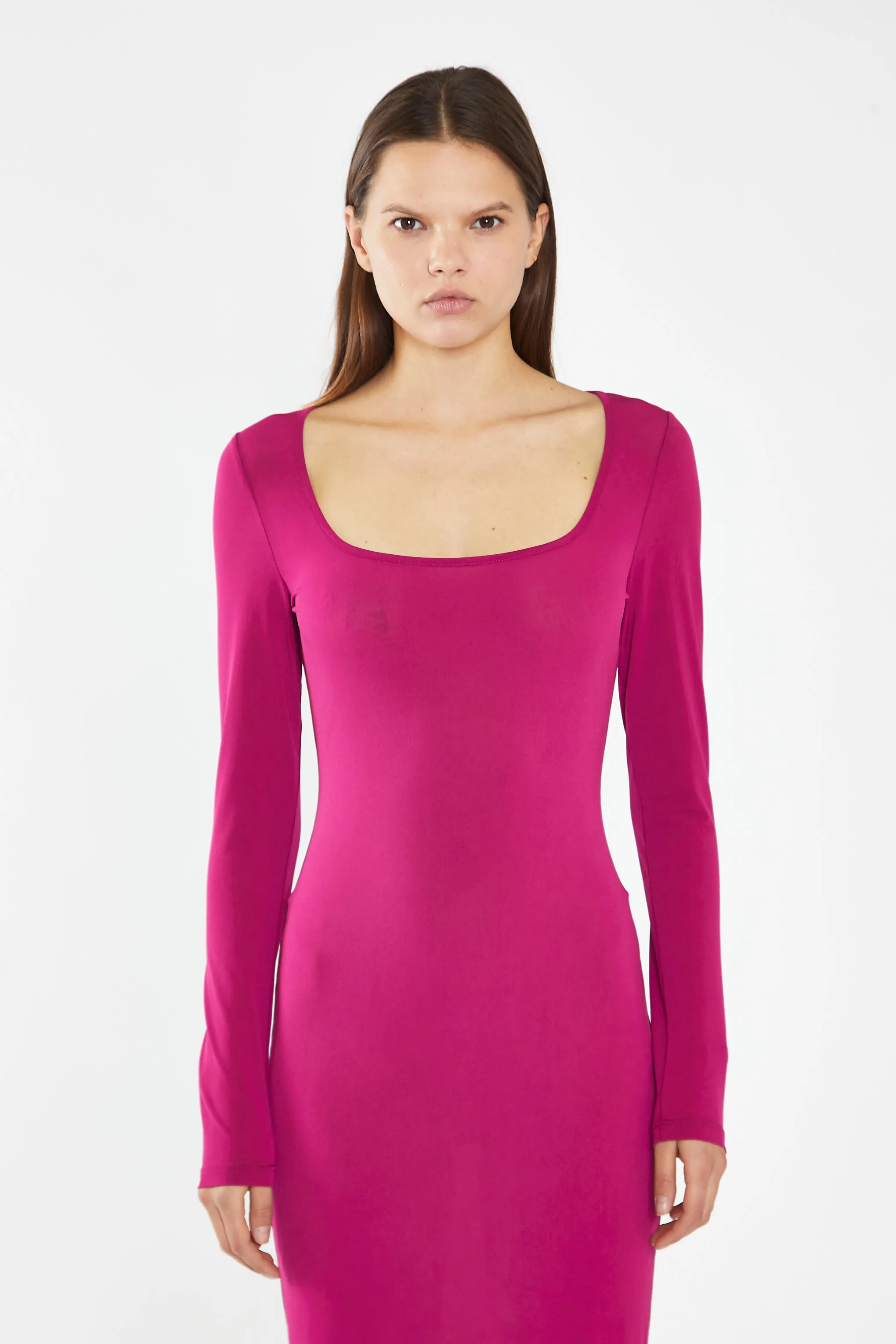 Fuchsia Square-Neck Bodycon Maxi-Dress sold by Glamorous product image thumbnail 2