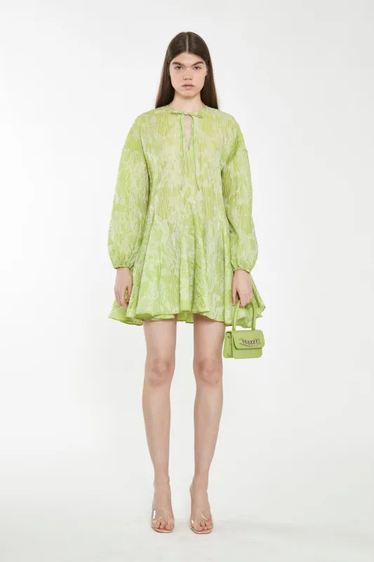 Lime Organza Jacquard Oversized Mini-Dress sold by Glamorous