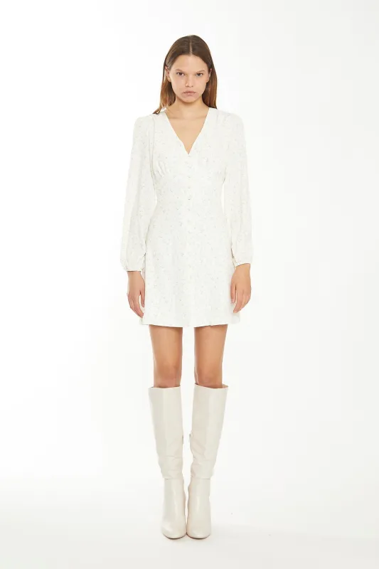 Cream Peach Ditsy Mini Dress sold by Glamorous