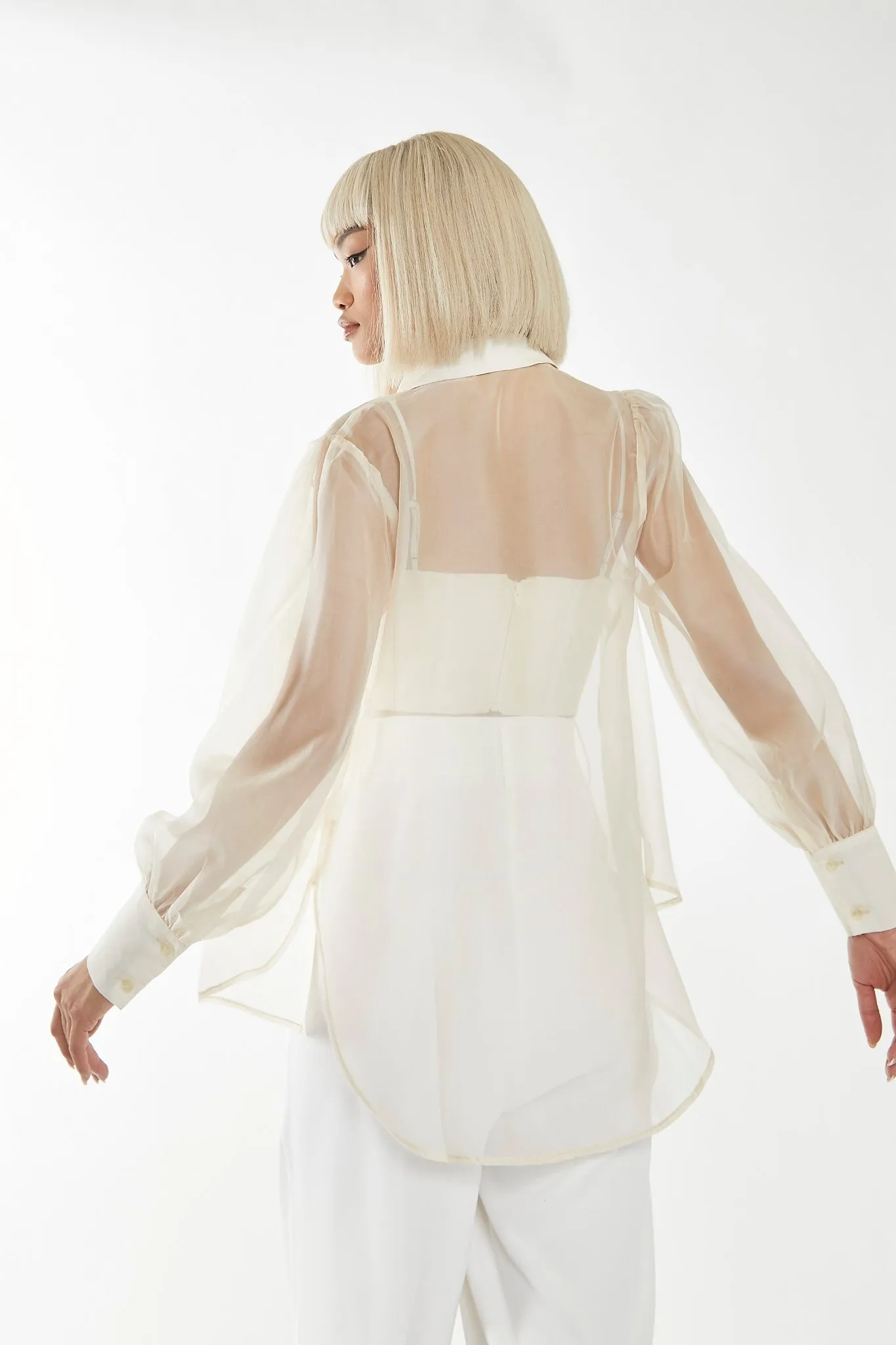 Nude Organza Oversized Shirt sold by Glamorous product image thumbnail 2