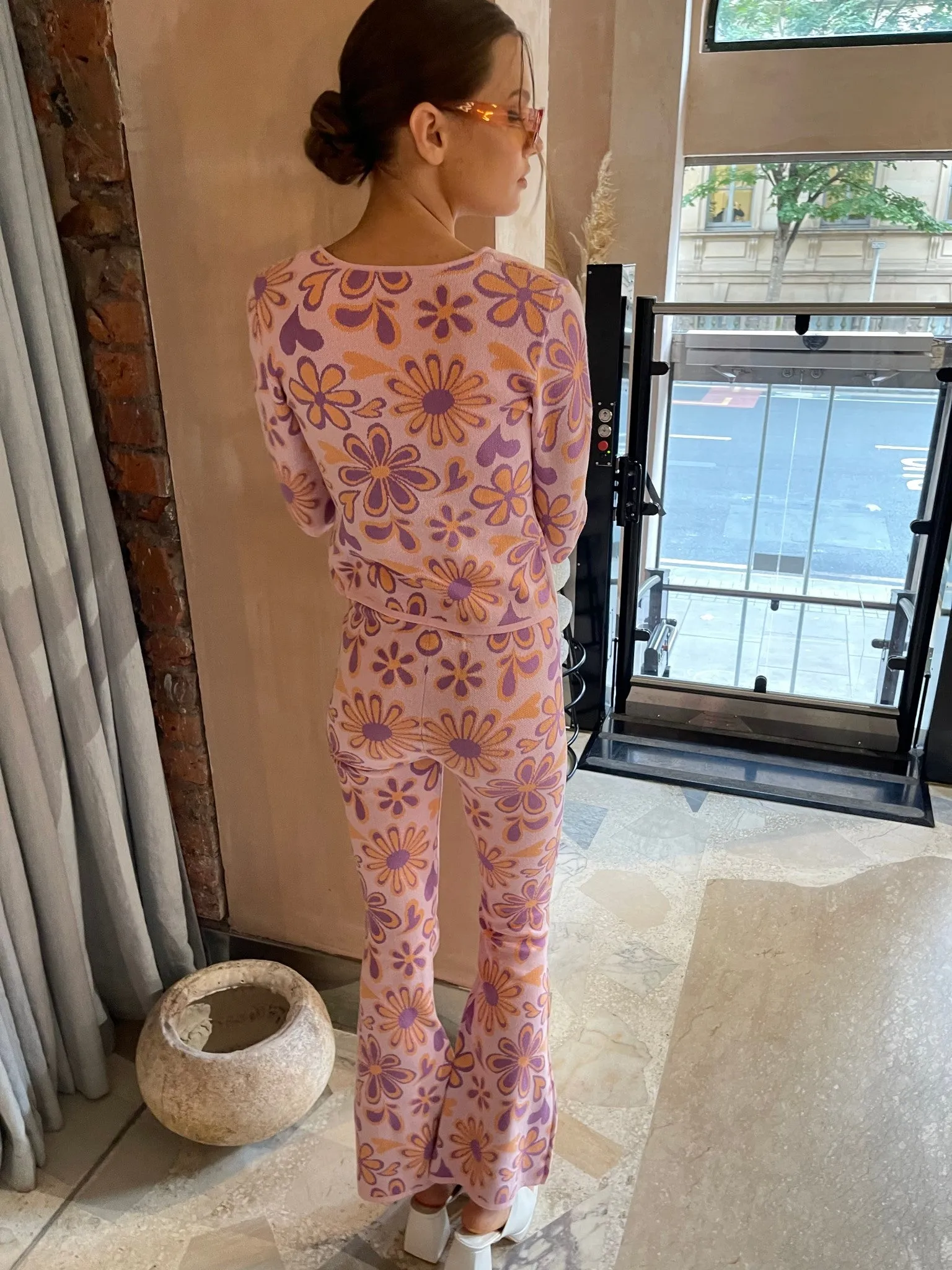 Pink-Peach-Retro-Flower Open Front Top sold by Glamorous product image thumbnail 2