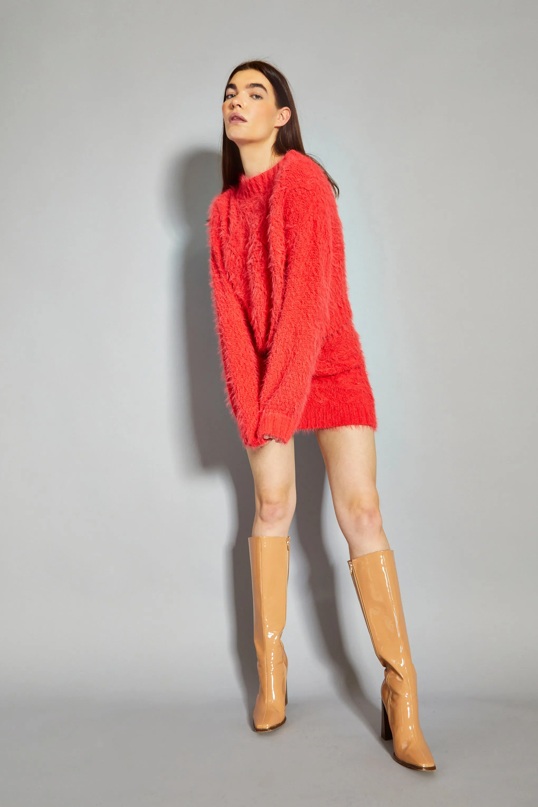 Glamorous Coral Red Knitted Mini Skirt sold by Glamorous product image thumbnail 4