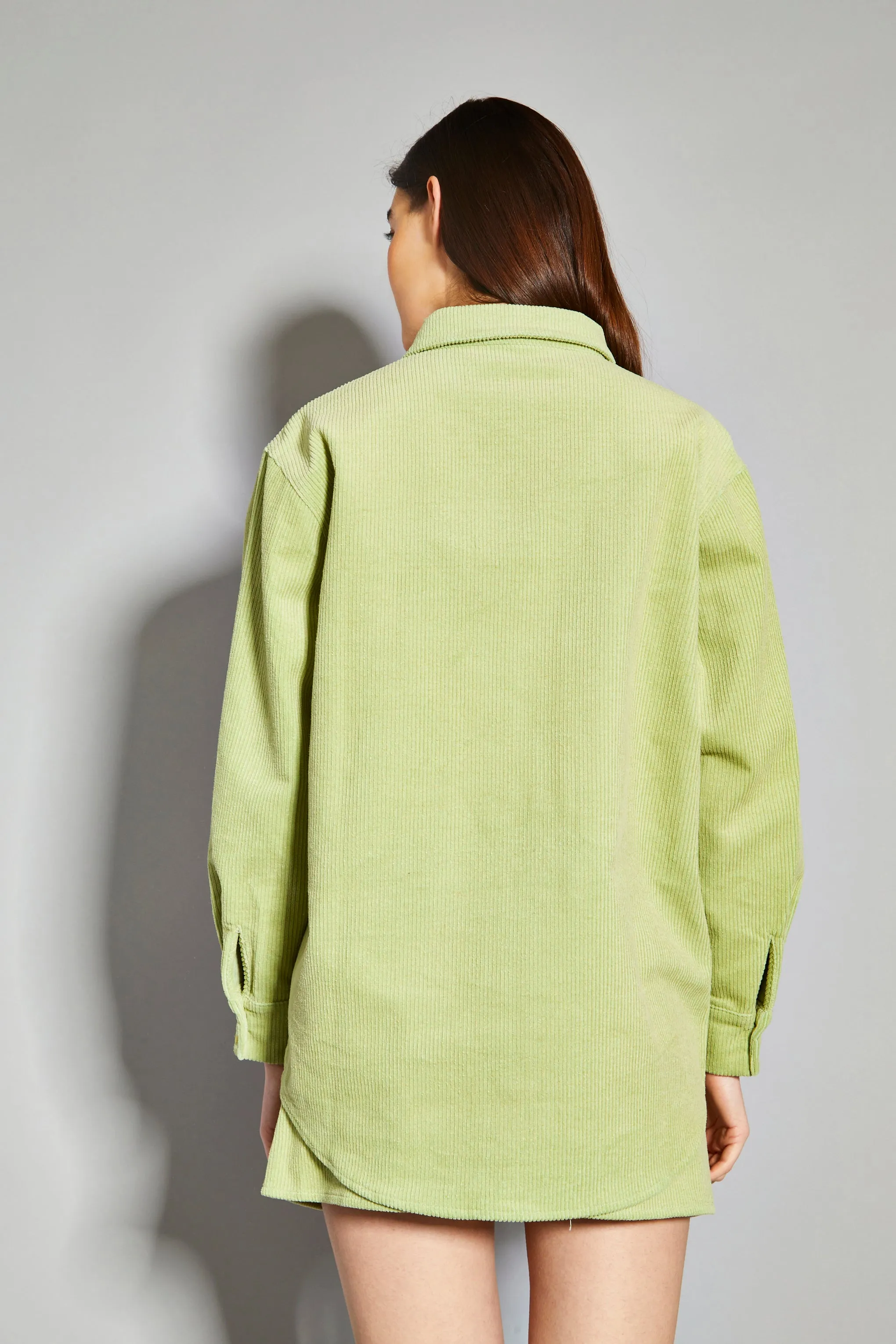 Glamorous Pistachio Corduroy Button Front Shirt sold by Glamorous product image thumbnail 2