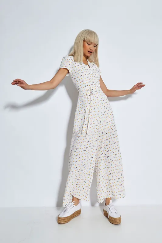 Glamorous Space Out Ditsy V- Neck Jumpsuit made by Glamorous