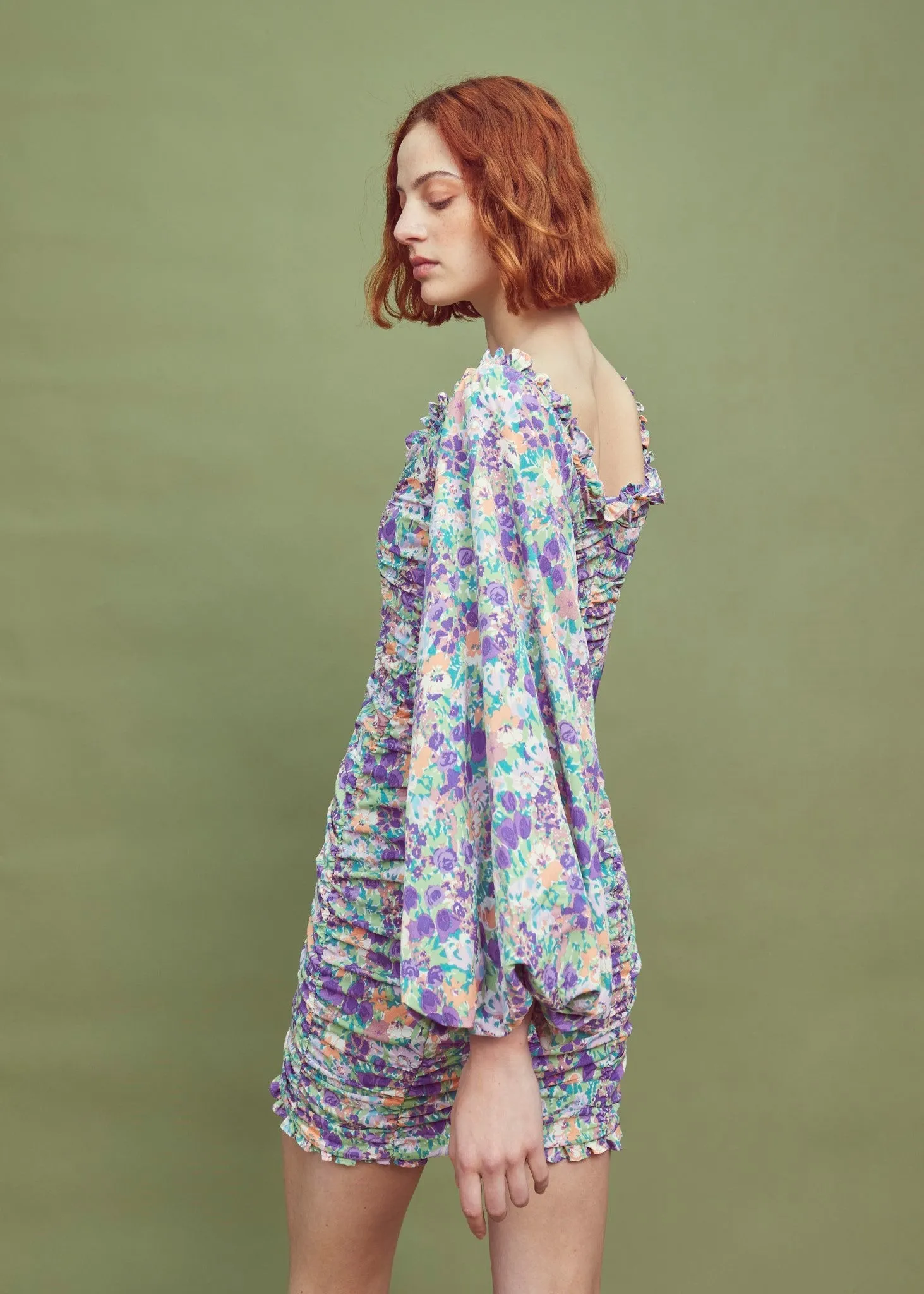 Lilac Garden-Floral Long Sleeve Mini Dress sold by Glamorous product image thumbnail 2