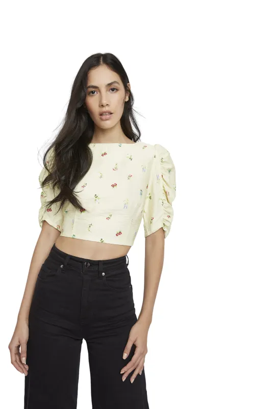 Glamorous Botanical Ditsy Ruffle Sleeve Crop Top sold by Glamorous