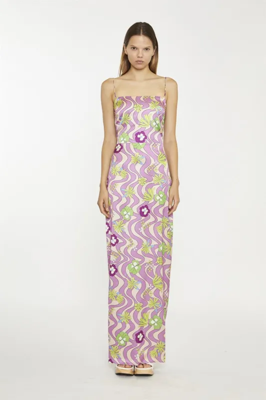 Purple-Swirl-Floral Sleeveless Maxi-Dress made by Glamorous