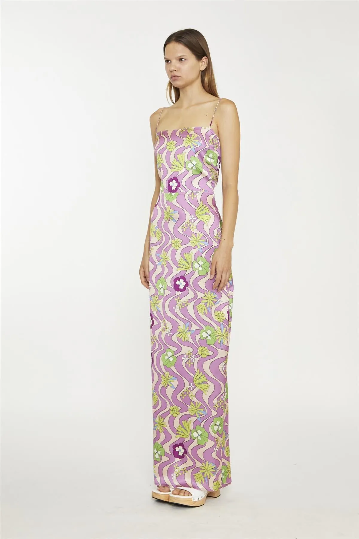 Purple-Swirl-Floral Sleeveless Maxi-Dress sold by Glamorous product image thumbnail 4
