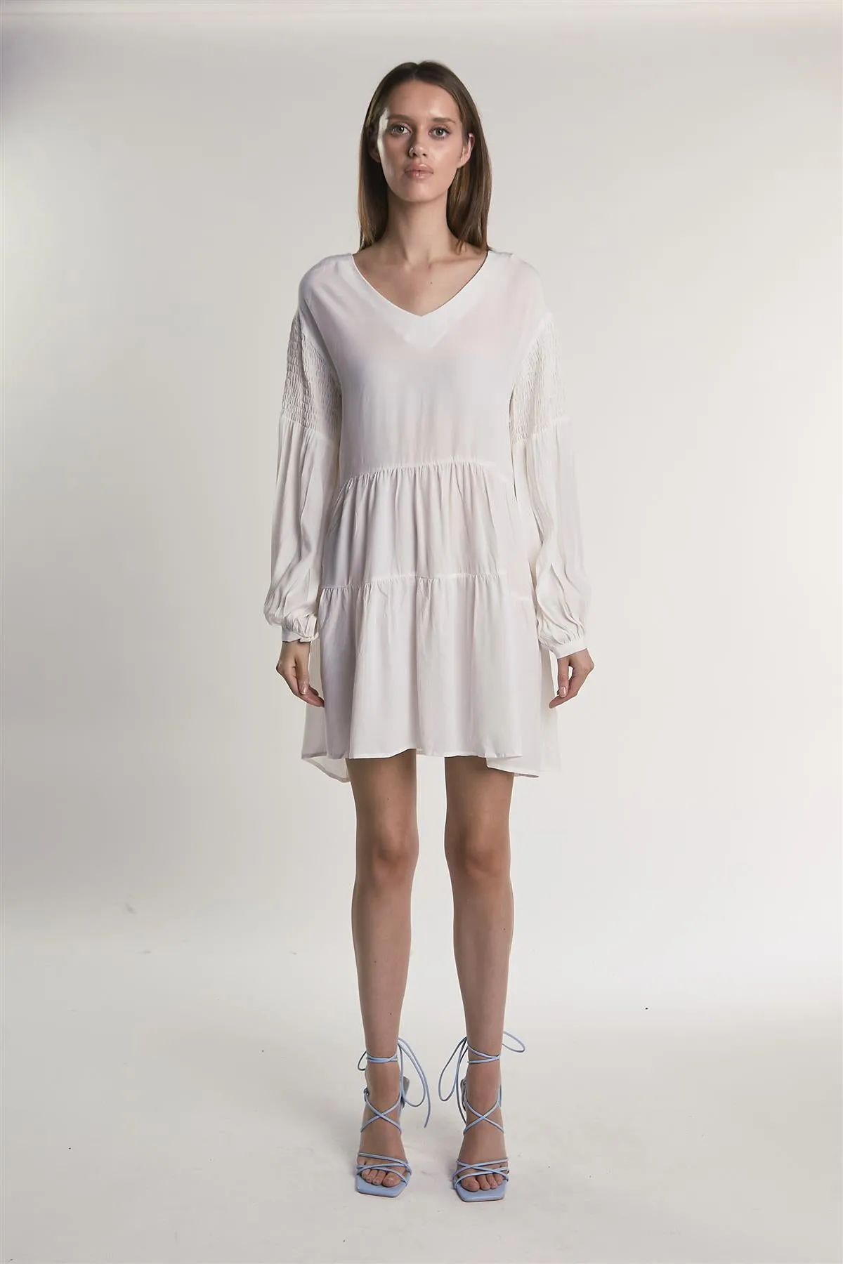 White Tiered Midi-Dress sold by Glamorous product image thumbnail 5