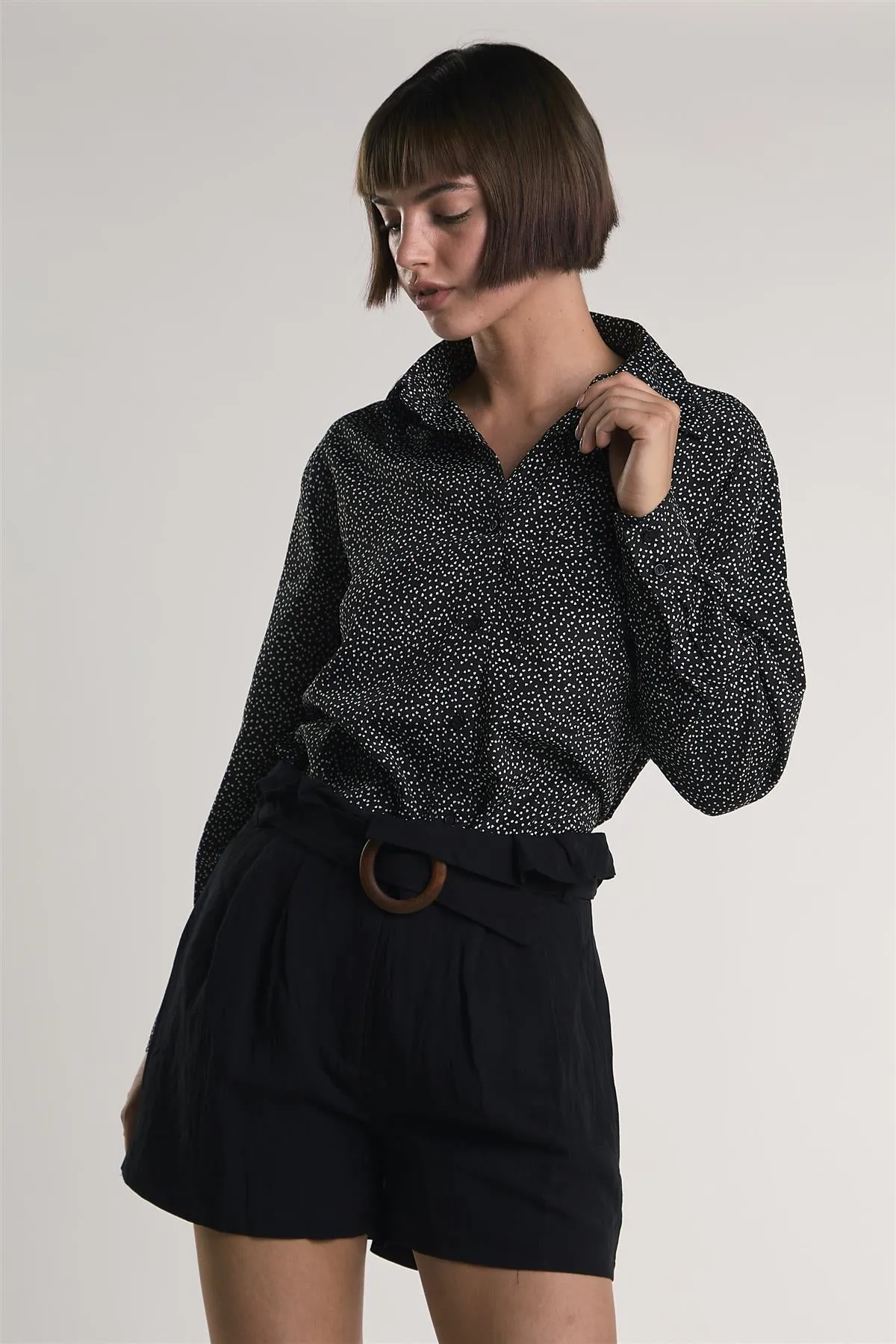Black High-Waisted-Belted Shorts sold by Glamorous product image thumbnail 3