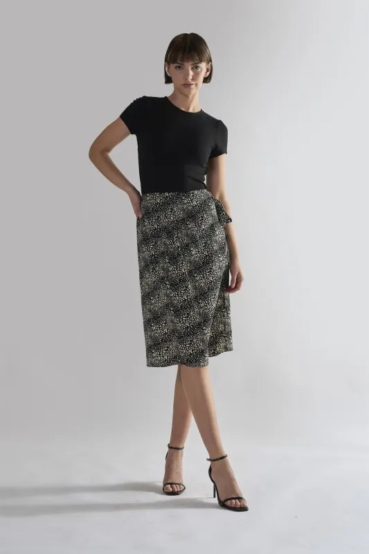Squiggle Mix Leopard Wrap Midi Skirts sold by Glamorous