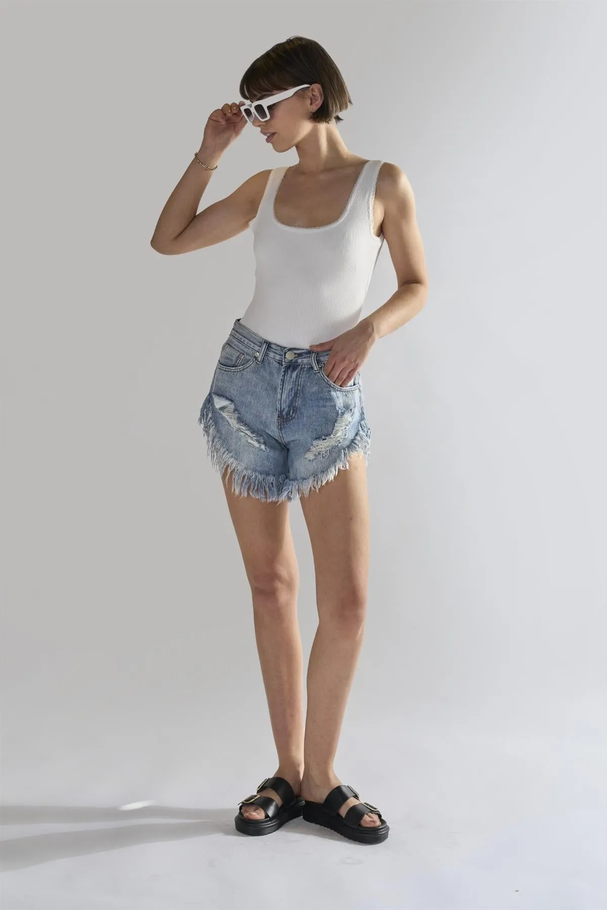 Off-White Square-Neck Bodysuit sold by Glamorous