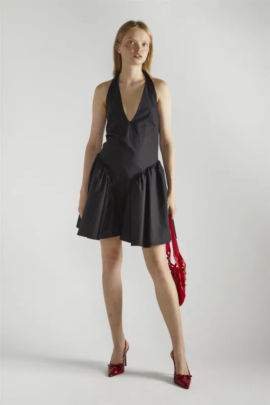 Black V-Neck- Mini-Dresses sold by Glamorous