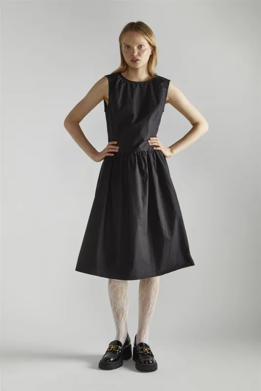 Black A-Line Skater Midi-Dress made by Glamorous