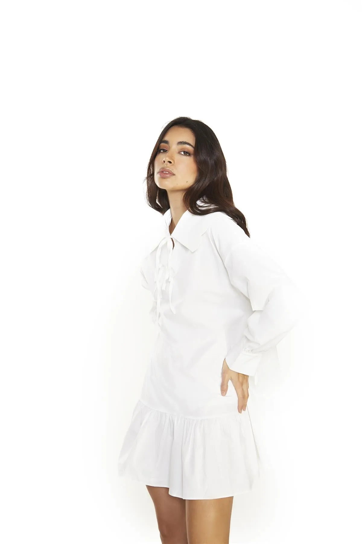 Off White Shirt Mini-Dress sold by Glamorous product image thumbnail 3