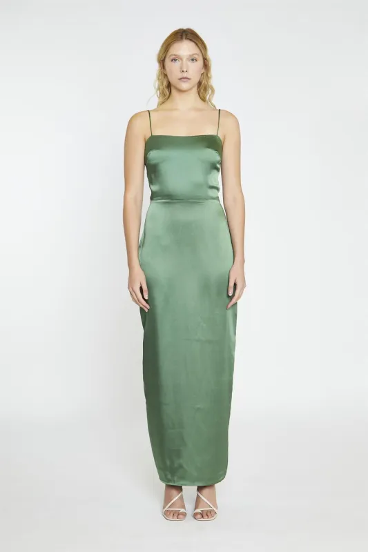 Forest Green Satin Maxi-Dress sold by Glamorous