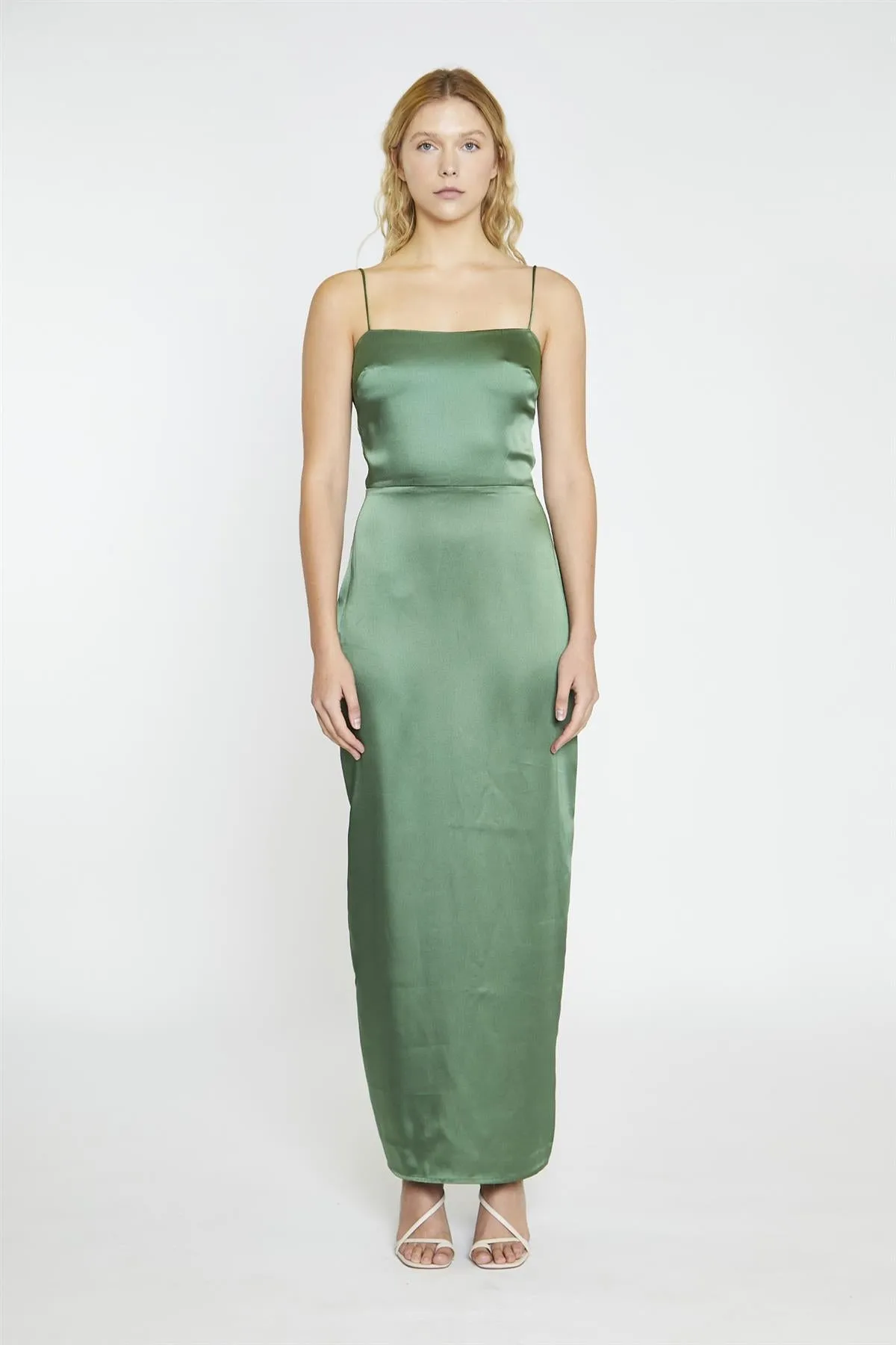 Forest Green Satin Maxi-Dress sold by Glamorous