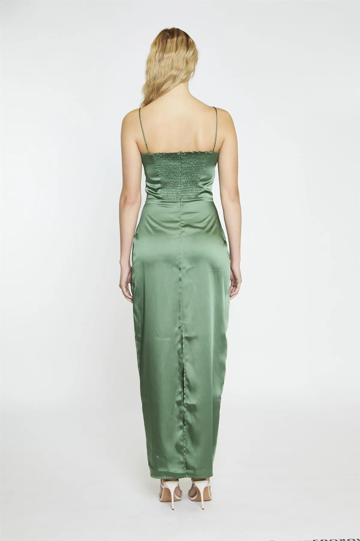 Forest Green Satin Maxi-Dress sold by Glamorous product image thumbnail 2