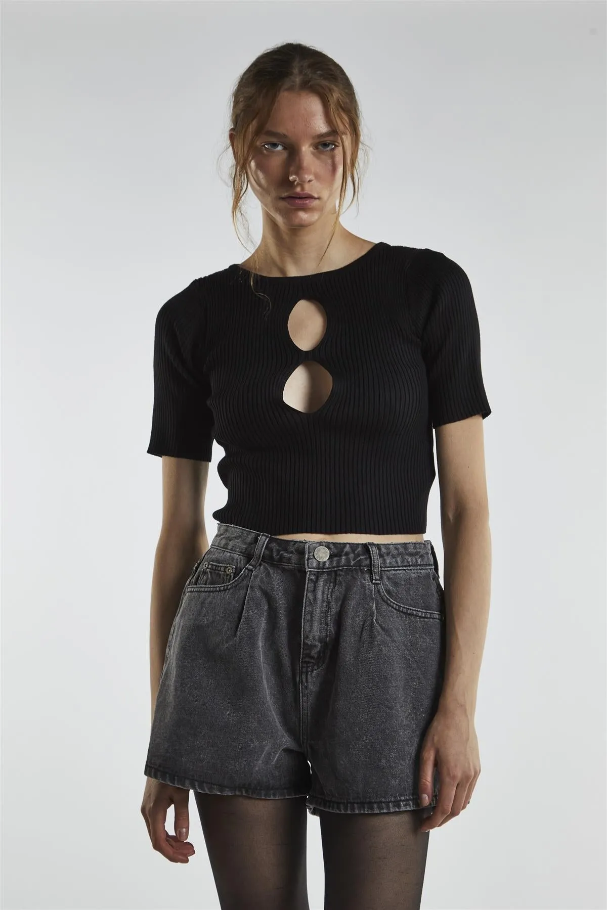 Black Cut-Out Crop-Top sold by Glamorous product image thumbnail 3