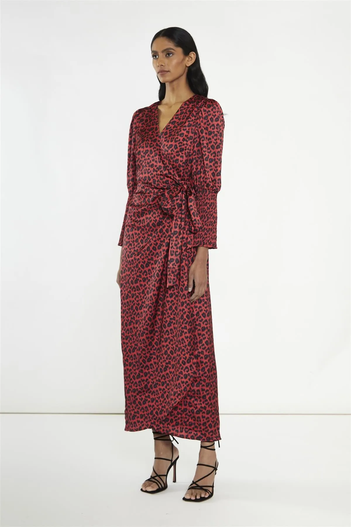 Red-Black Animal Wrap Midi-Dress sold by Glamorous product image thumbnail 5