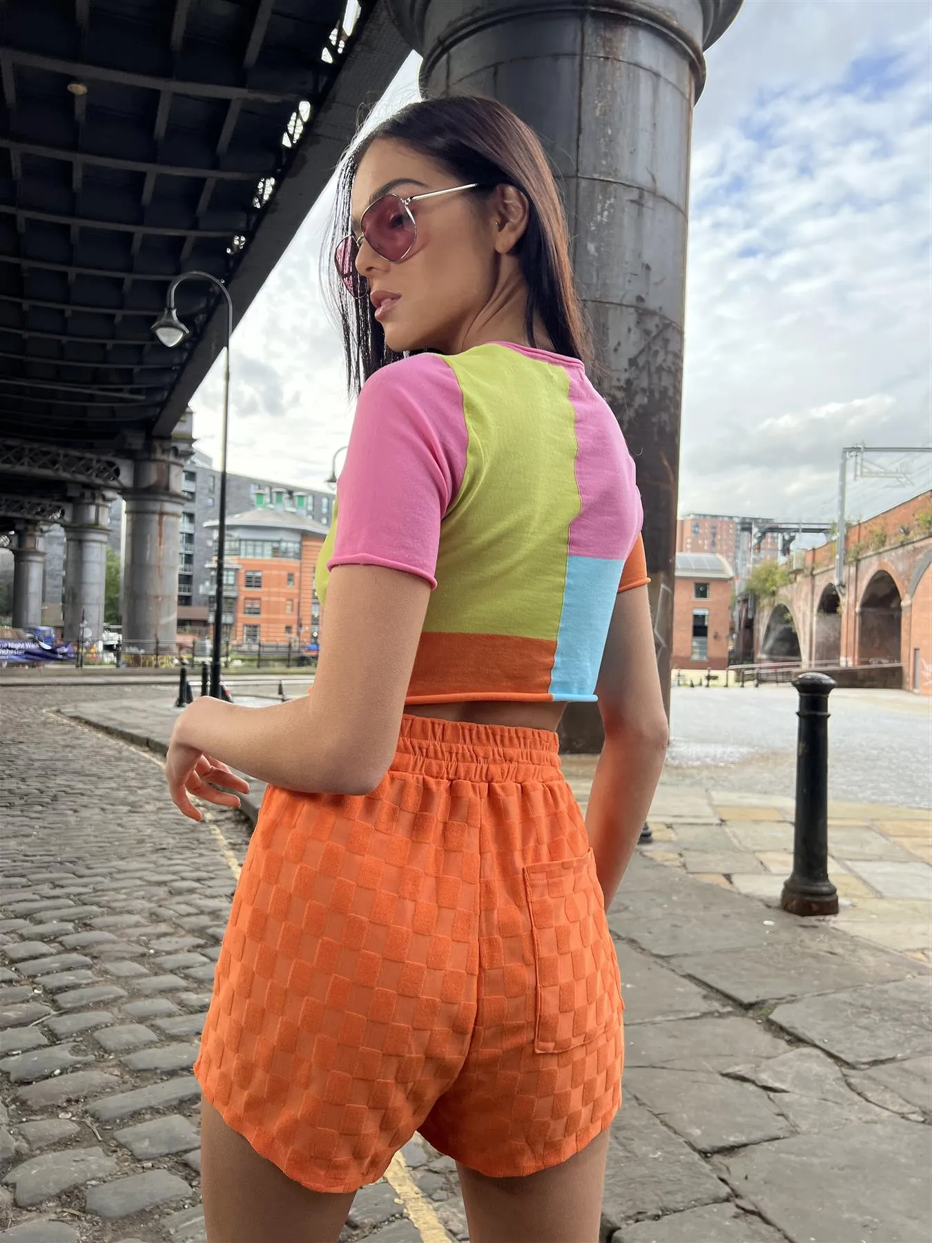 Multicolour Patchwork Cut-Out Crop-Top sold by Glamorous product image thumbnail 2