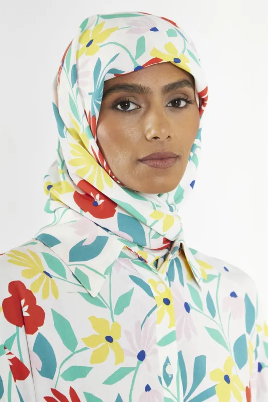 Bright Multi Flower Headscarf made by Glamorous