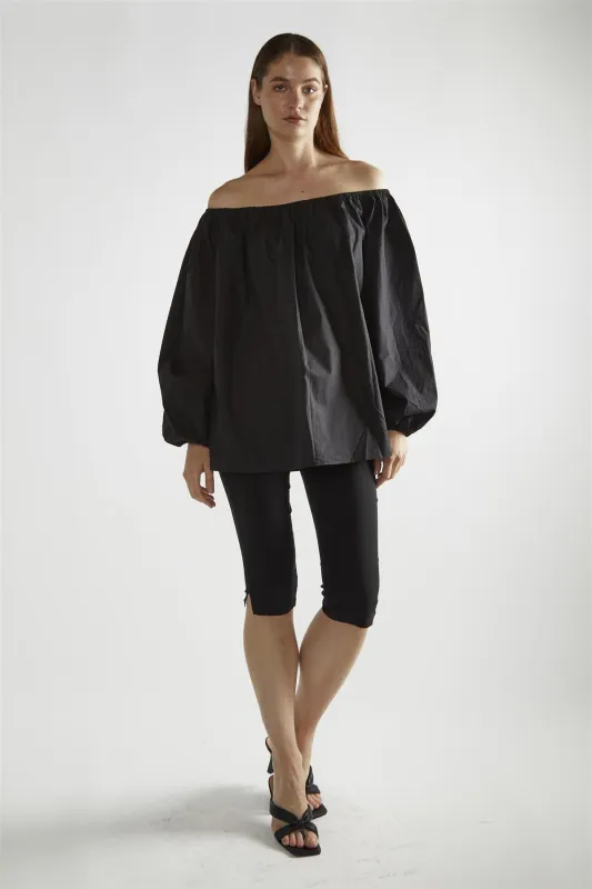Black Bardot Long-Sleeve Top sold by Glamorous