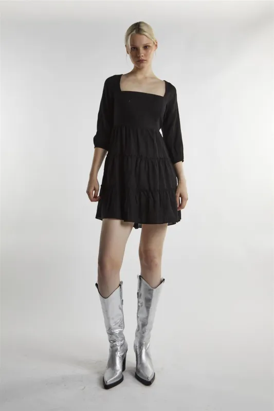 Black Square Neck Mini-Dress sold by Glamorous