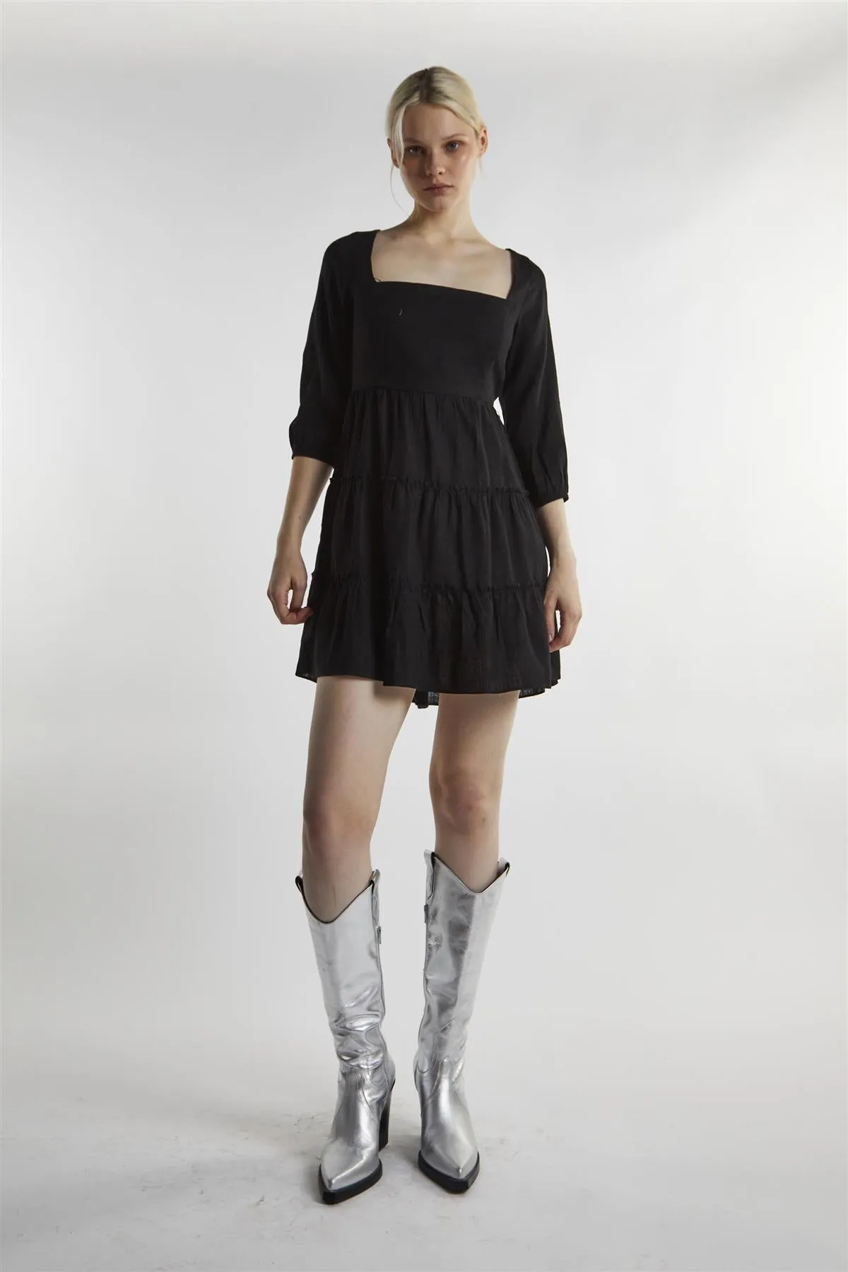 Black Square Neck Mini-Dress sold by Glamorous